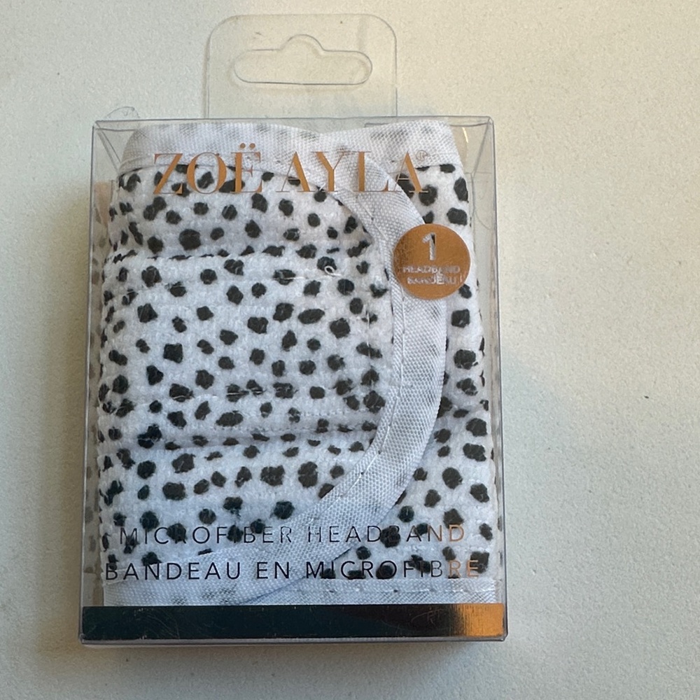 Zoe Ayla Microfiber Headband white & black NWT